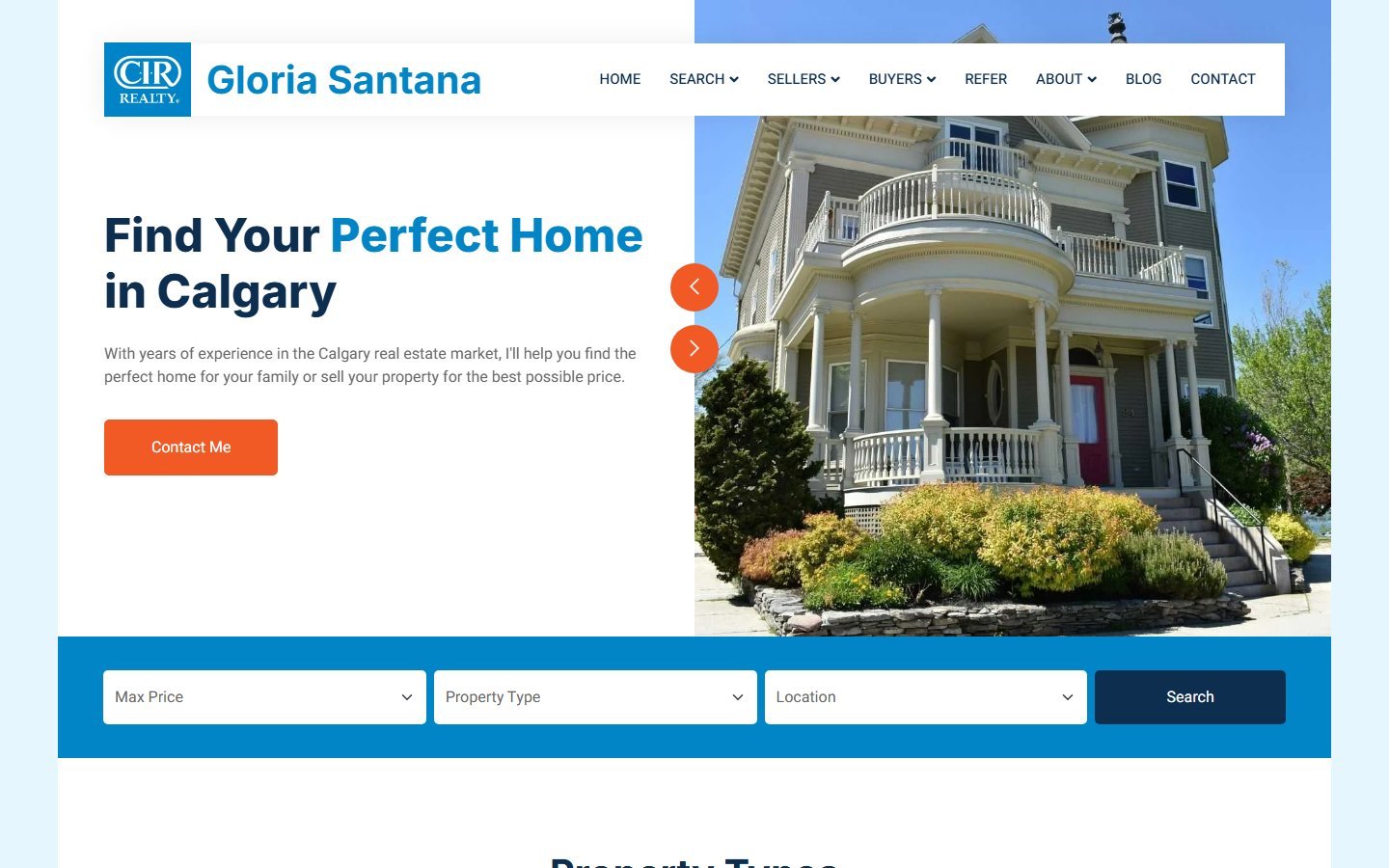 GT Santana Calgary Homes — desktop home page built by The Automators